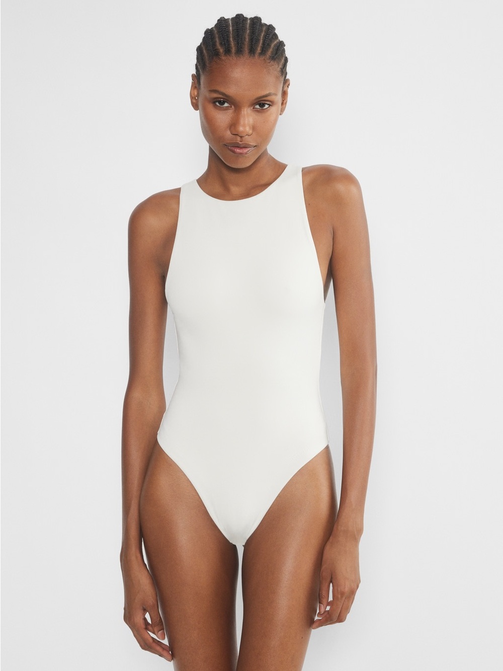 Aritzia Babaton Contour '90s Bodysuit High Neck White Size Extra Small